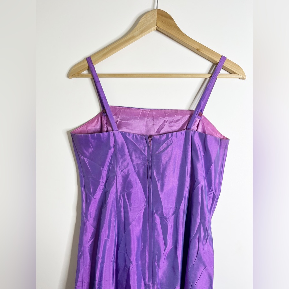 Jessica McClintock for Gunne Sax Purple iridescent rhinestone millennial Dress - Picture 4 of 13